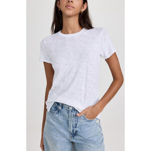 Atm Anthony Thomas Melillo 'Schoolboy' White Cotton Crew Top Size S